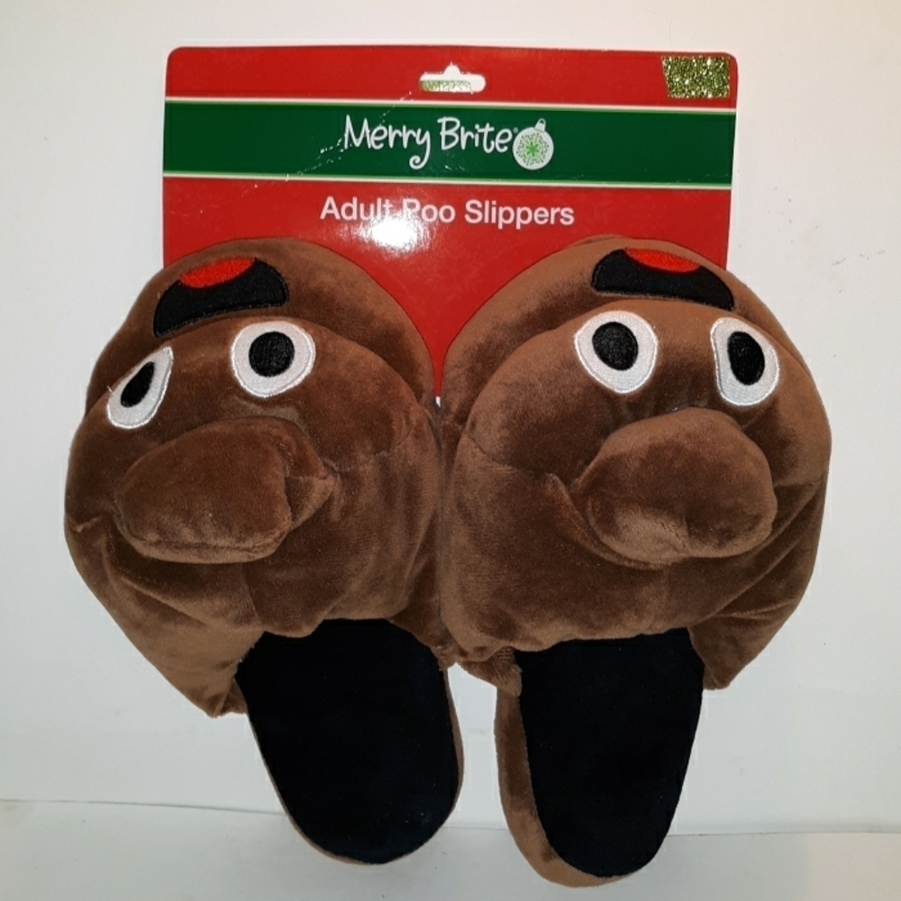 Adult Christmas 7-8 poo slippers